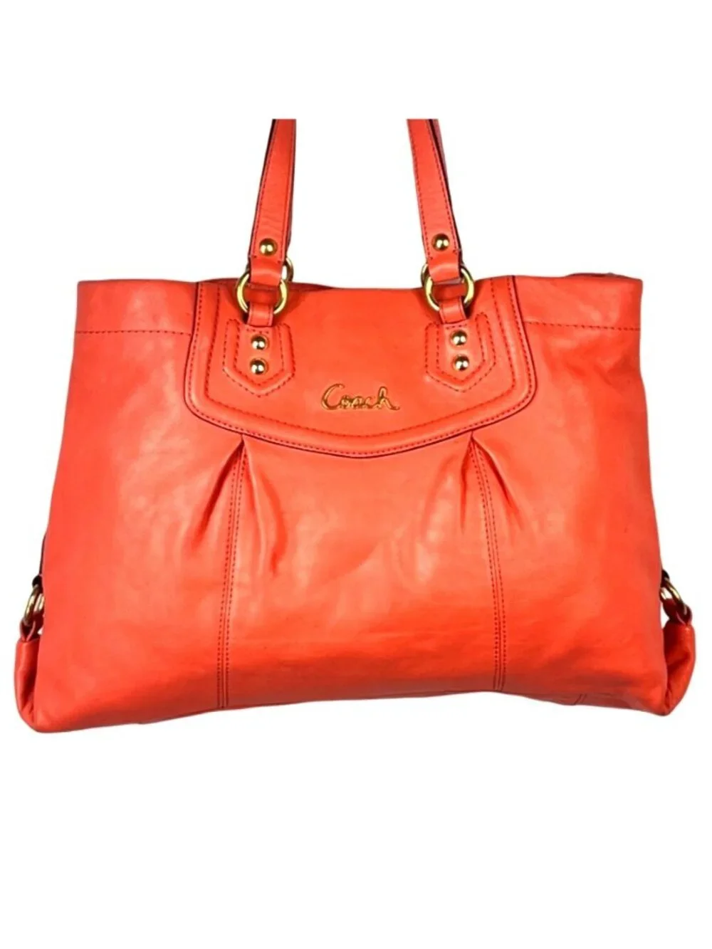 Coach 2013 Salmon Leather Ashley Carryall Shoulder Bag Purse C1375 - F19243